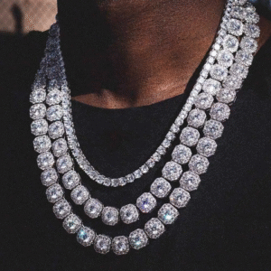 10/12MM Clustered Tennis Chain for Men Necklace Hip Hop Iced Out Zirconia Brass
